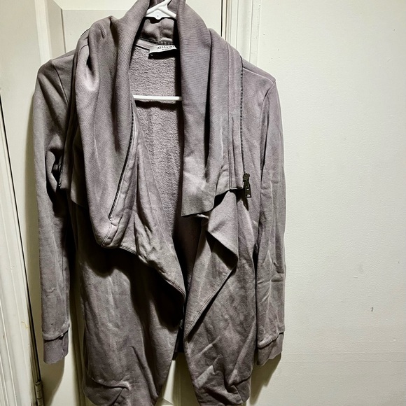 ALLSAINTS Dahlia grey Sweatshirt with zipper on the collar - Picture 11 of 16